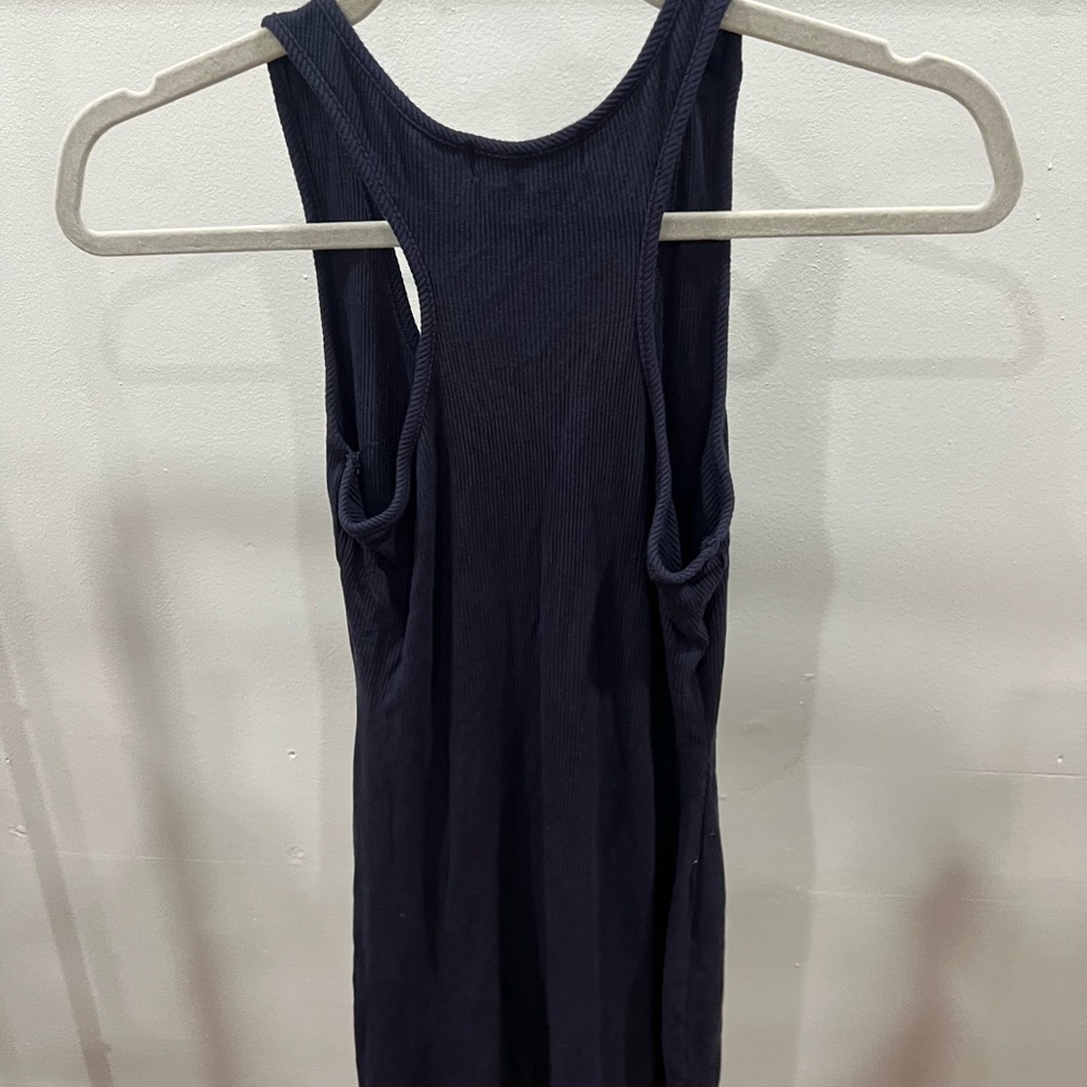 Navy blue racer back midi dress